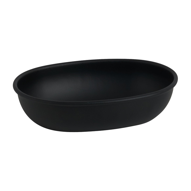 Zeepbakje metaal - zwart - 14 cm