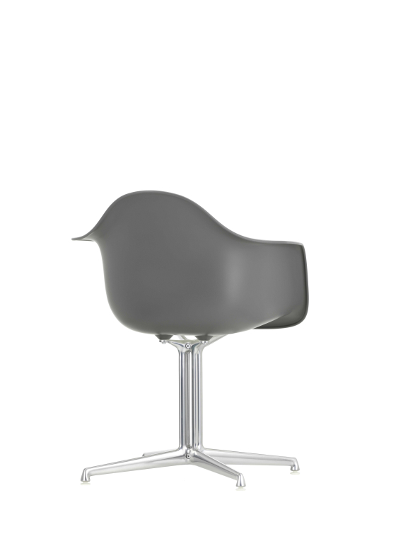 Vitra Eames DAL stoel RE, aluminium onderstel, witte viltjes, Forest