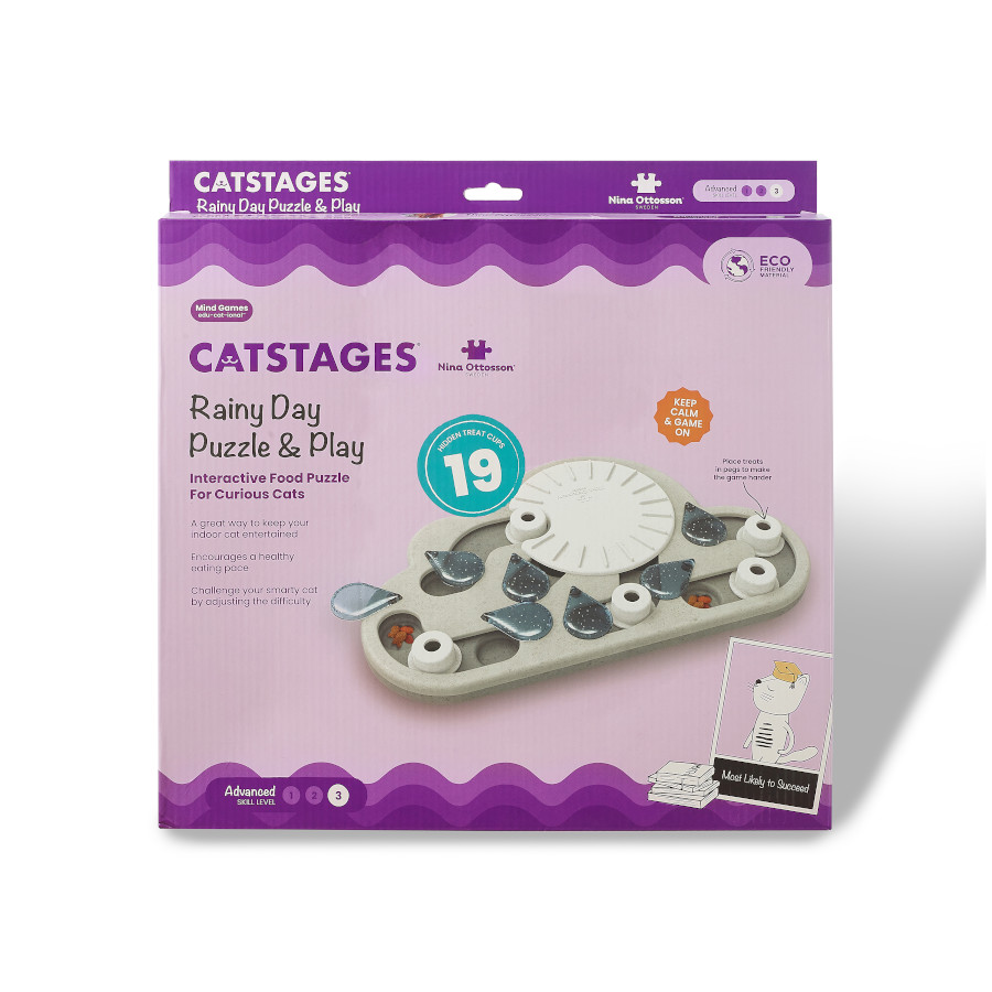 Brinquedo de Inteligência para Gatos Outward Hound Catstages Puzzle & Play para Dias Chuvosos