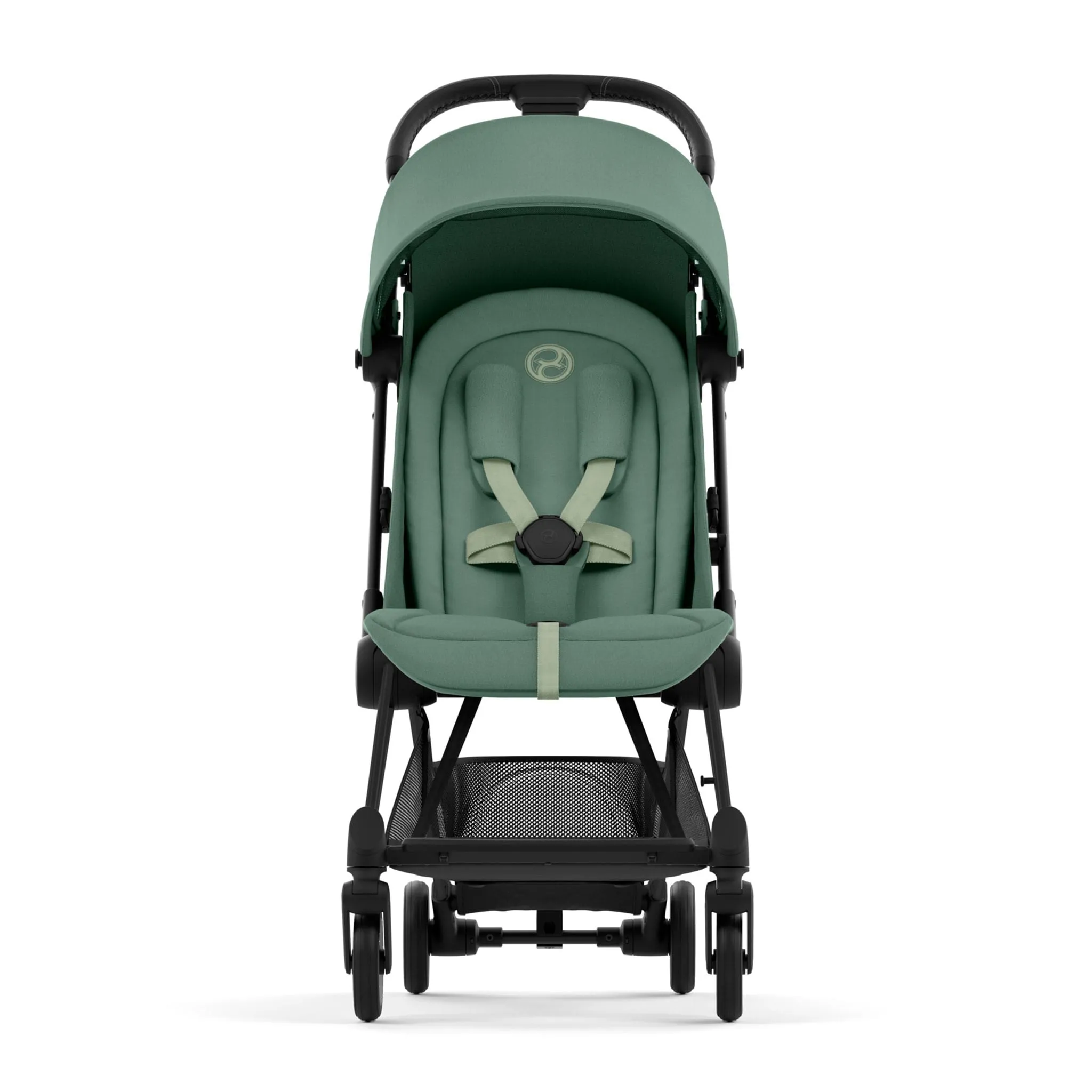 Cybex Poussette Coya - Cadre noir mat avec siège vert feuillage