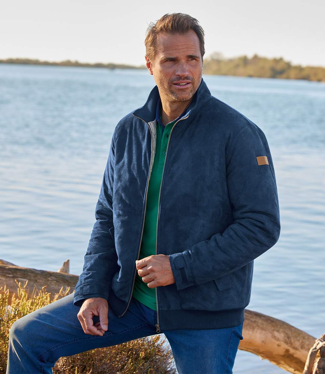 Blouson Suédine Façon Daim Intérieur Matelassé
