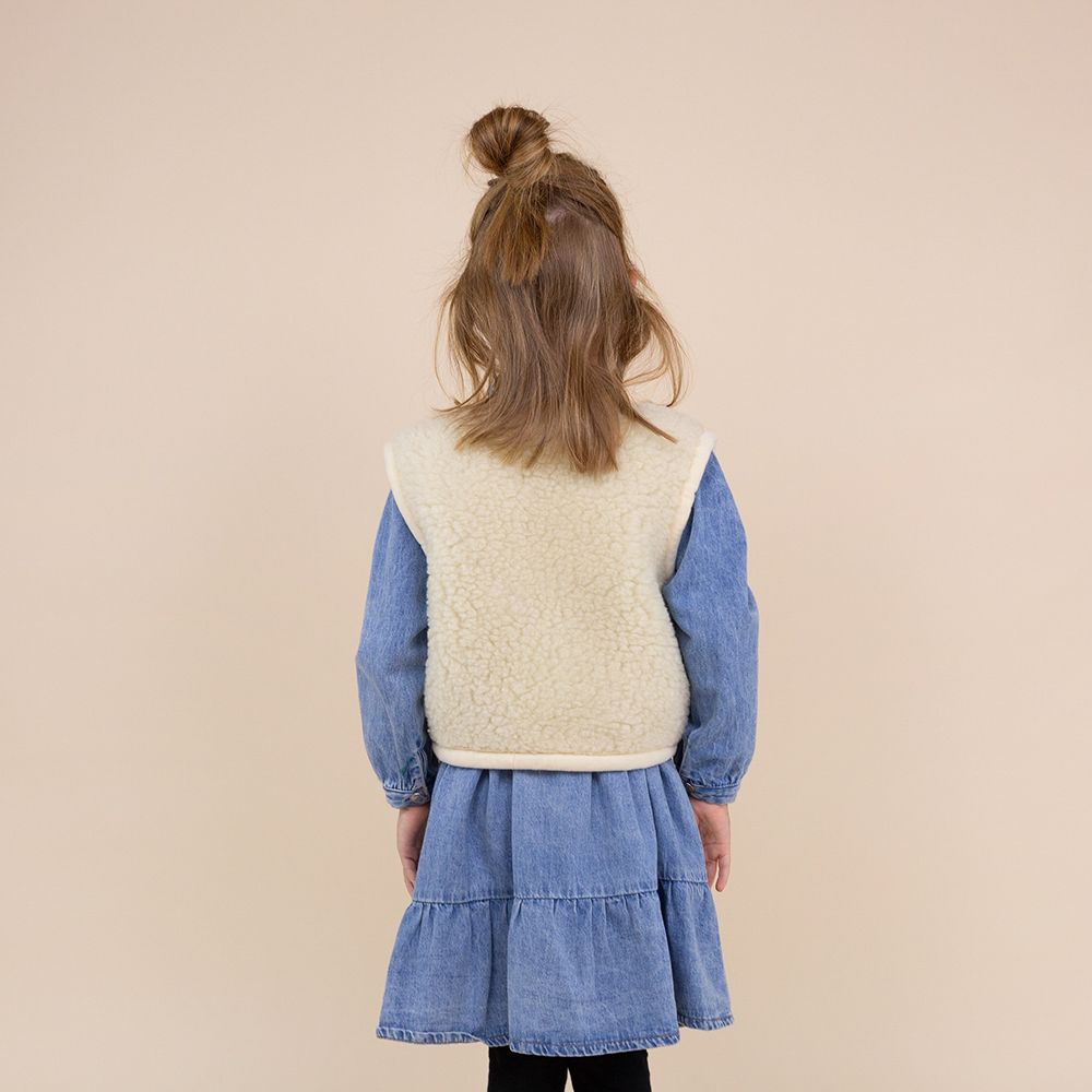 Moonrise kids wollen bodywarmer Ayla beige met rits