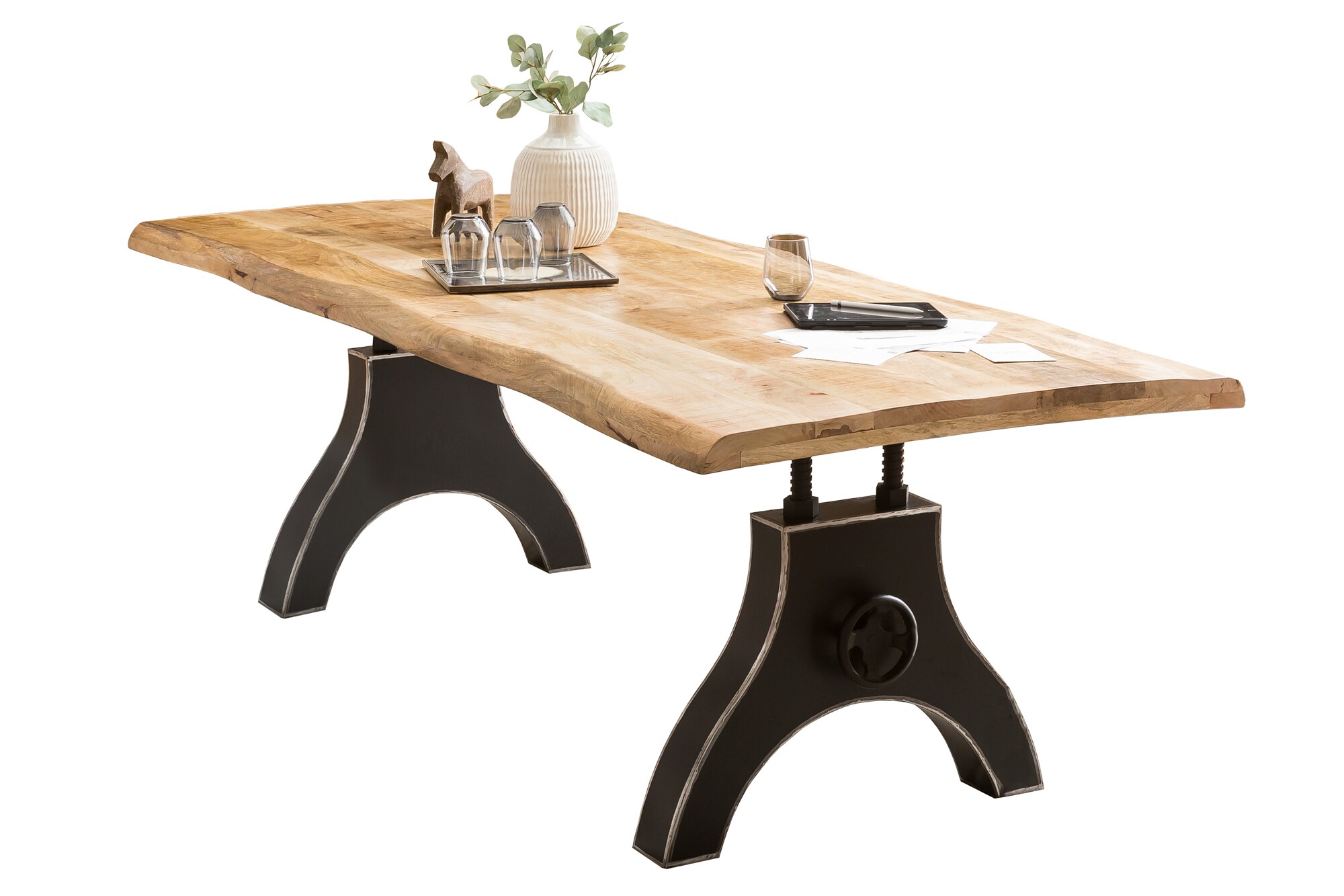 Tisch 200x100 Mango Metall Holztisch Esstisch Küchentisch Speisetisch Esszimmer
