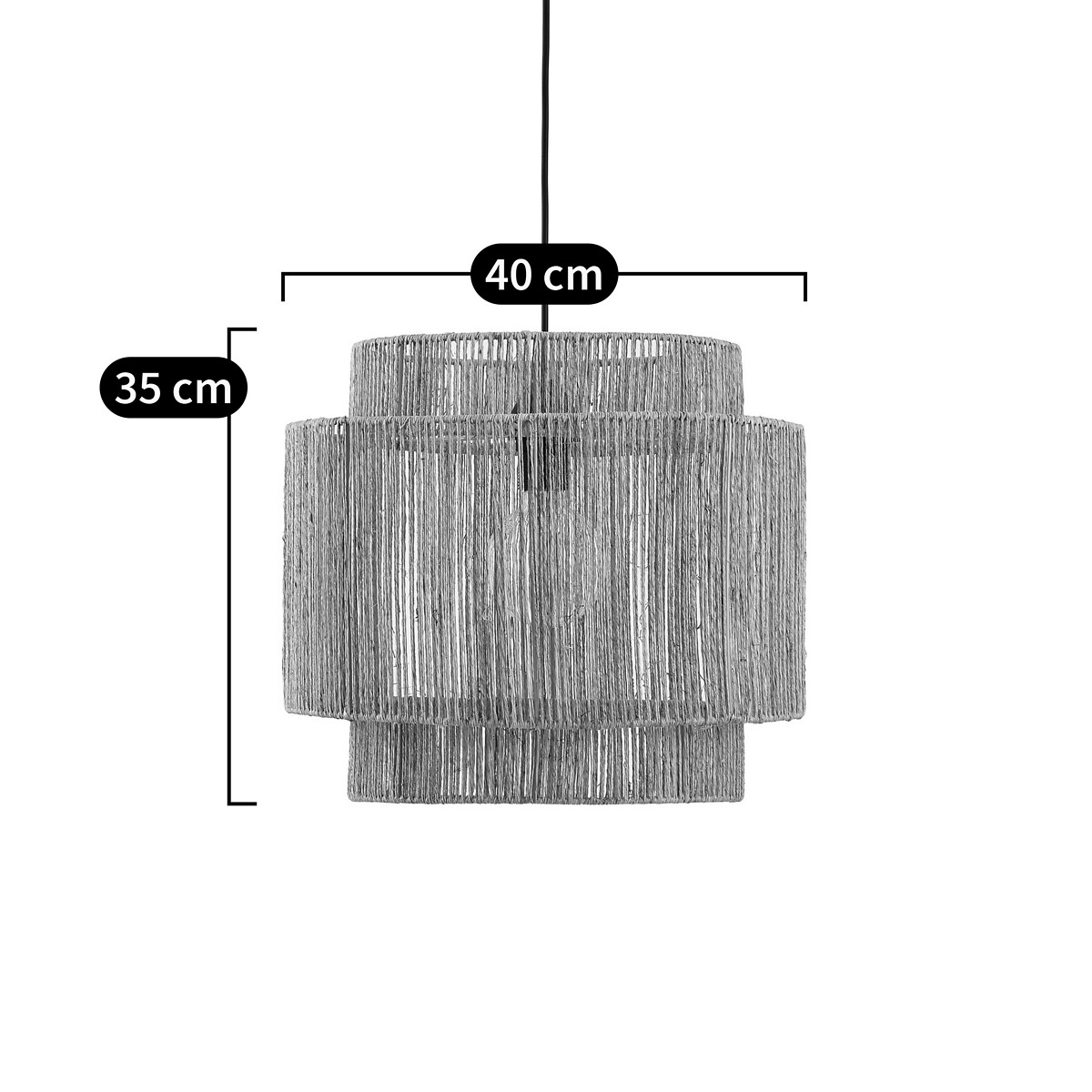 LA REDOUTE INTERIEURS<br>Luminária suspensa dupla, Ø40 cm, Yaku
