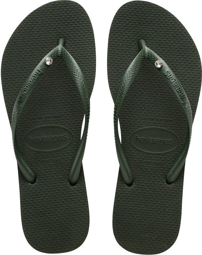 Havaianas Slim Crystal Sw II teenslippers olijfgroen
