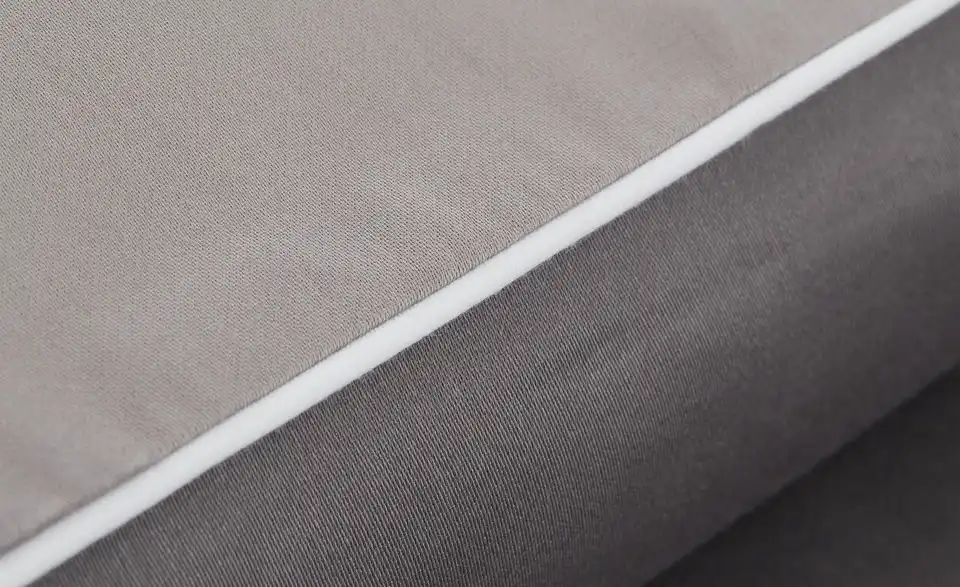 como Satin Wende-Bettwäsche Satin Piping Grau 200x200 cm, 80x80 cm