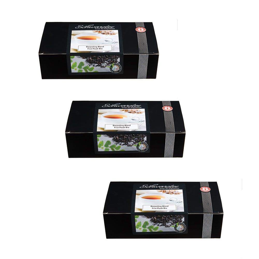 Schrader Schwarztee Darjeeling First und Second Flush Blend Bio 3er-Set