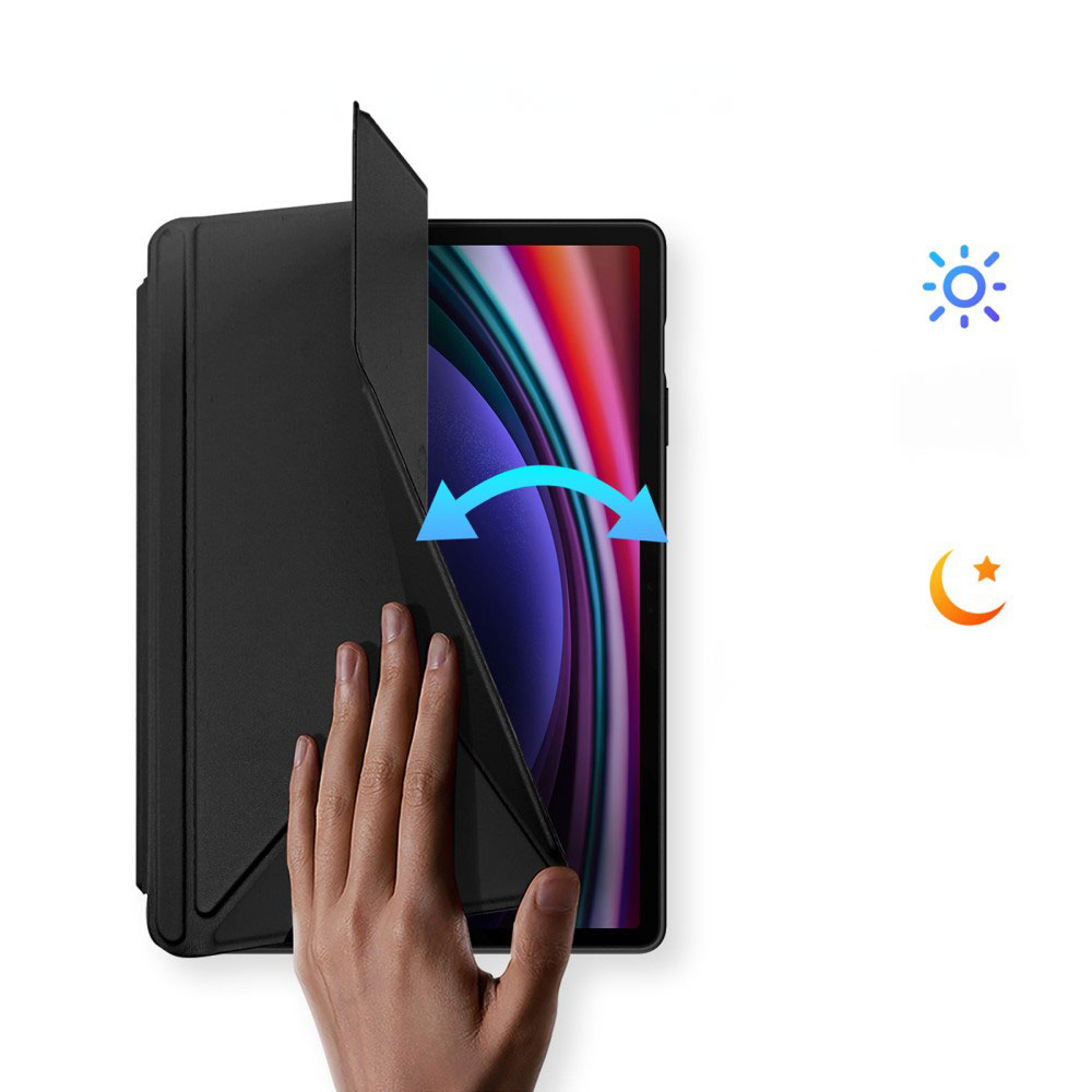 Samsung Galaxy Tab S10  Plus 2in1 Abnehmbare Hybrid TPU Bumper Leder Tasche Smart Cover Schutzhülle - Grau