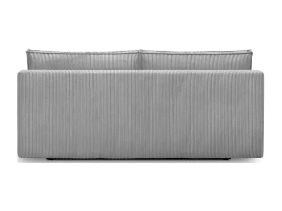 Canapé convertible 3 places avec coffre de rangement en velours côtelé gris clair - Milla