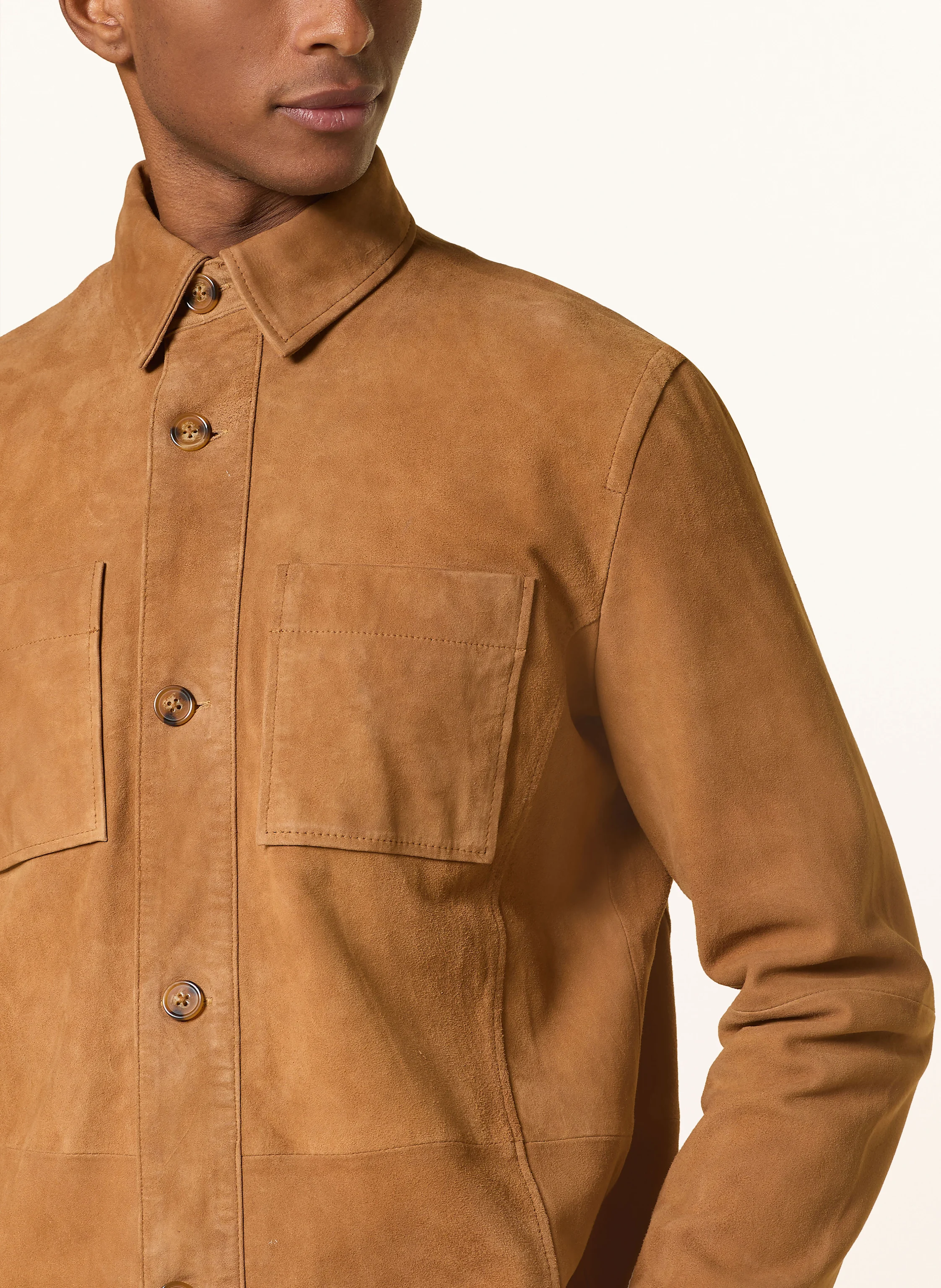 STROKESMAN'S Leder-Overshirt