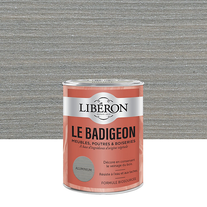 Badigeon meubles, poutres et boiseries Libéron aluminium 250ml