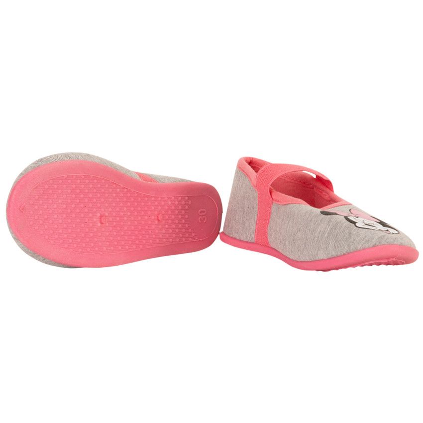 Chaussons babies Minnie Disney pour fille - Gris chiné