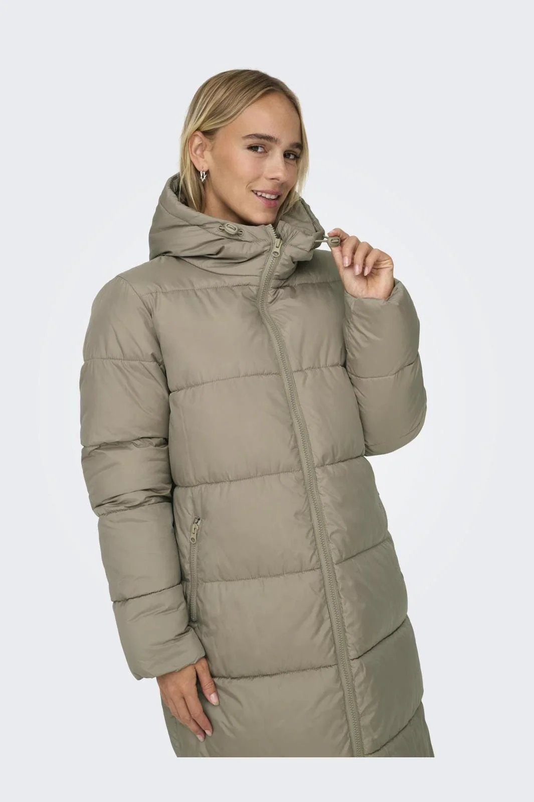 Only Onlmontana Long Puffer Jacket 3810328 silver mink