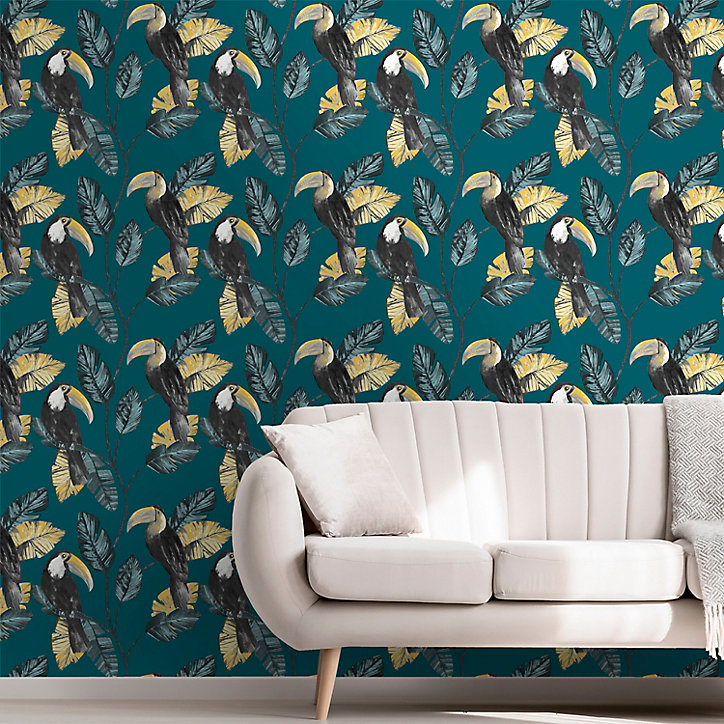 Papier peint Phane intissé 150 sarcelle