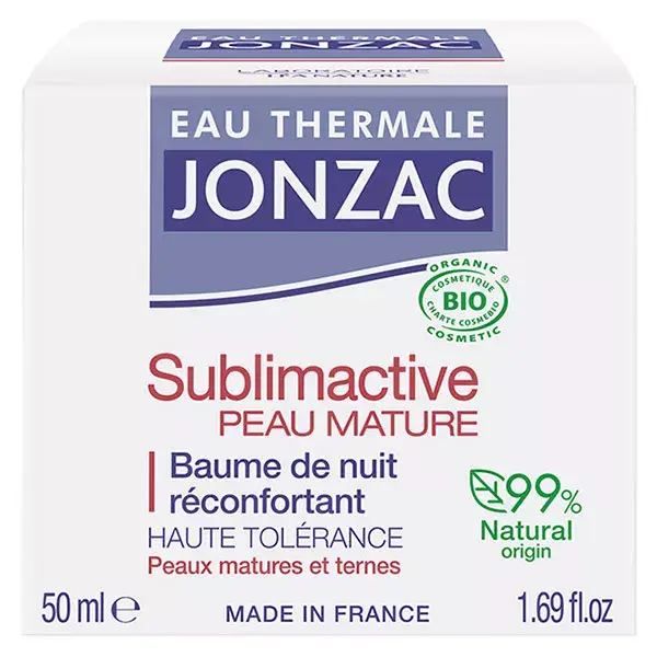 Bálsamo Noturno Confortante Orgânico Sublimativo de Água Termal Jonzac 50ml