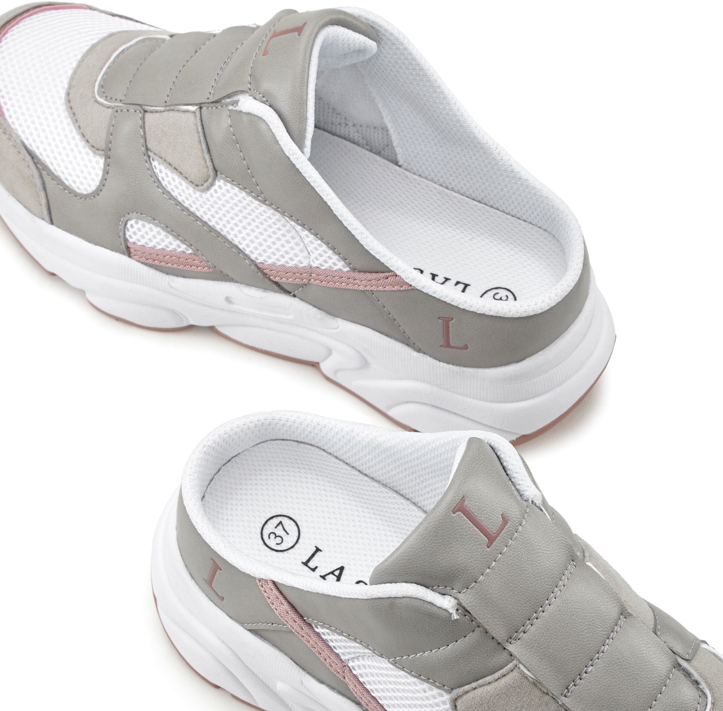 LASCANA Slip-On Sneaker in weiß-grau-rosé