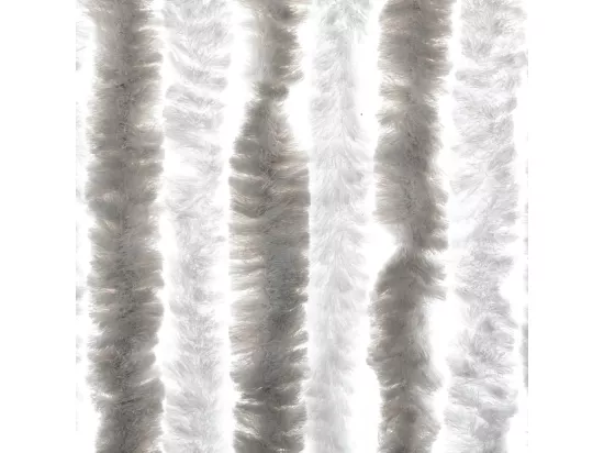 Rideau anti-mouches gris clair et blanc 90x200 cm chenille