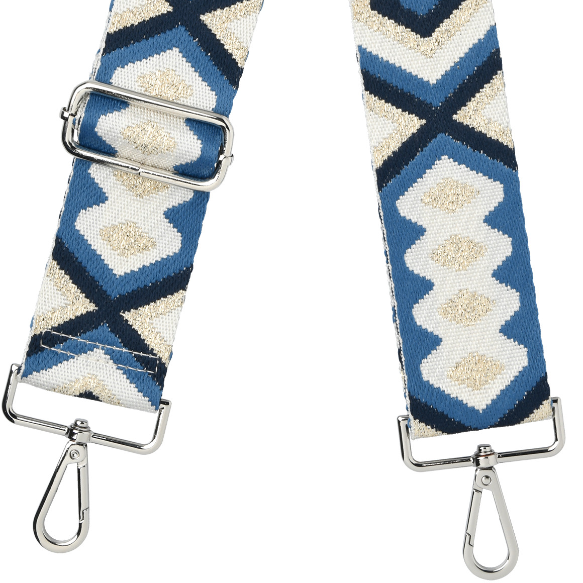 Gina Benotti Schulterriemen mit Allover-Muster dunkelblau / blau / beige