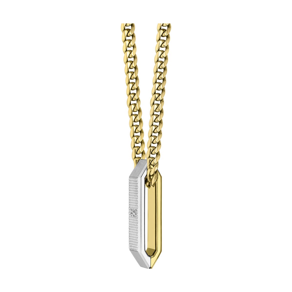 Collier homme  Boss acier doré jaune 56 cm