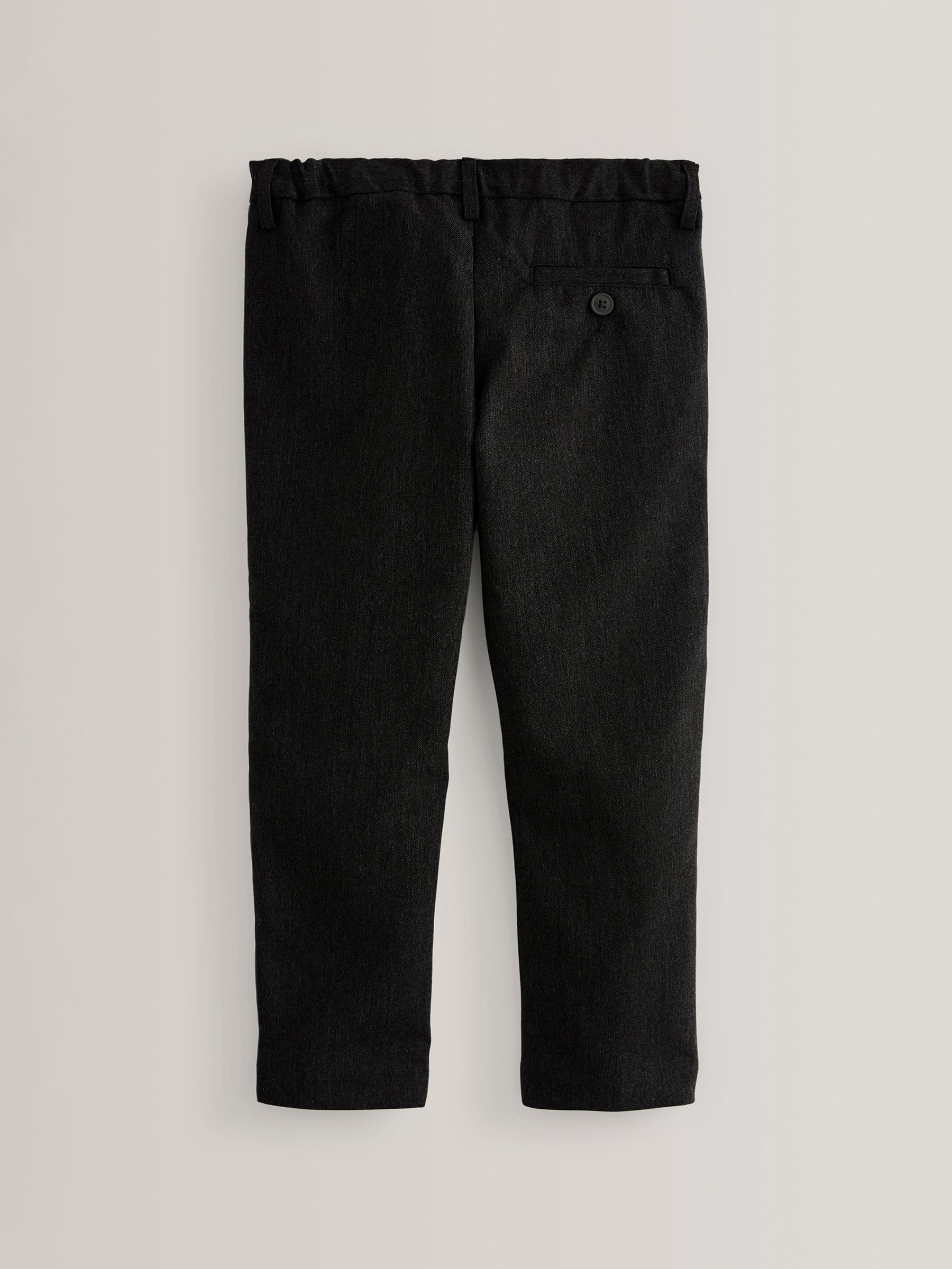 Zwart - Formele skinny schoolbroeken met stretchy elastische tailleband (3-17jr)