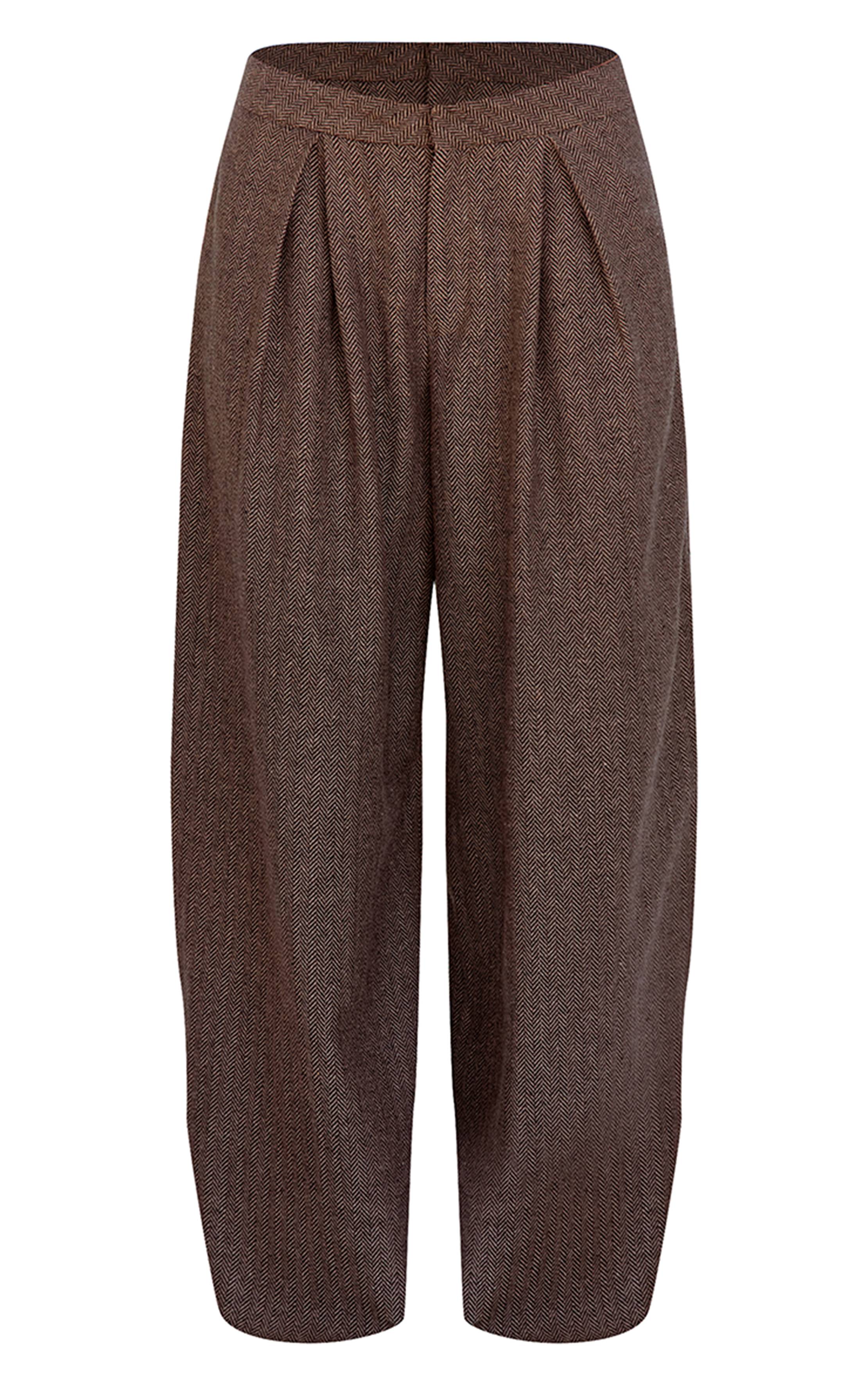 Marron Haut En Tweed Col Nageur Avec Détails