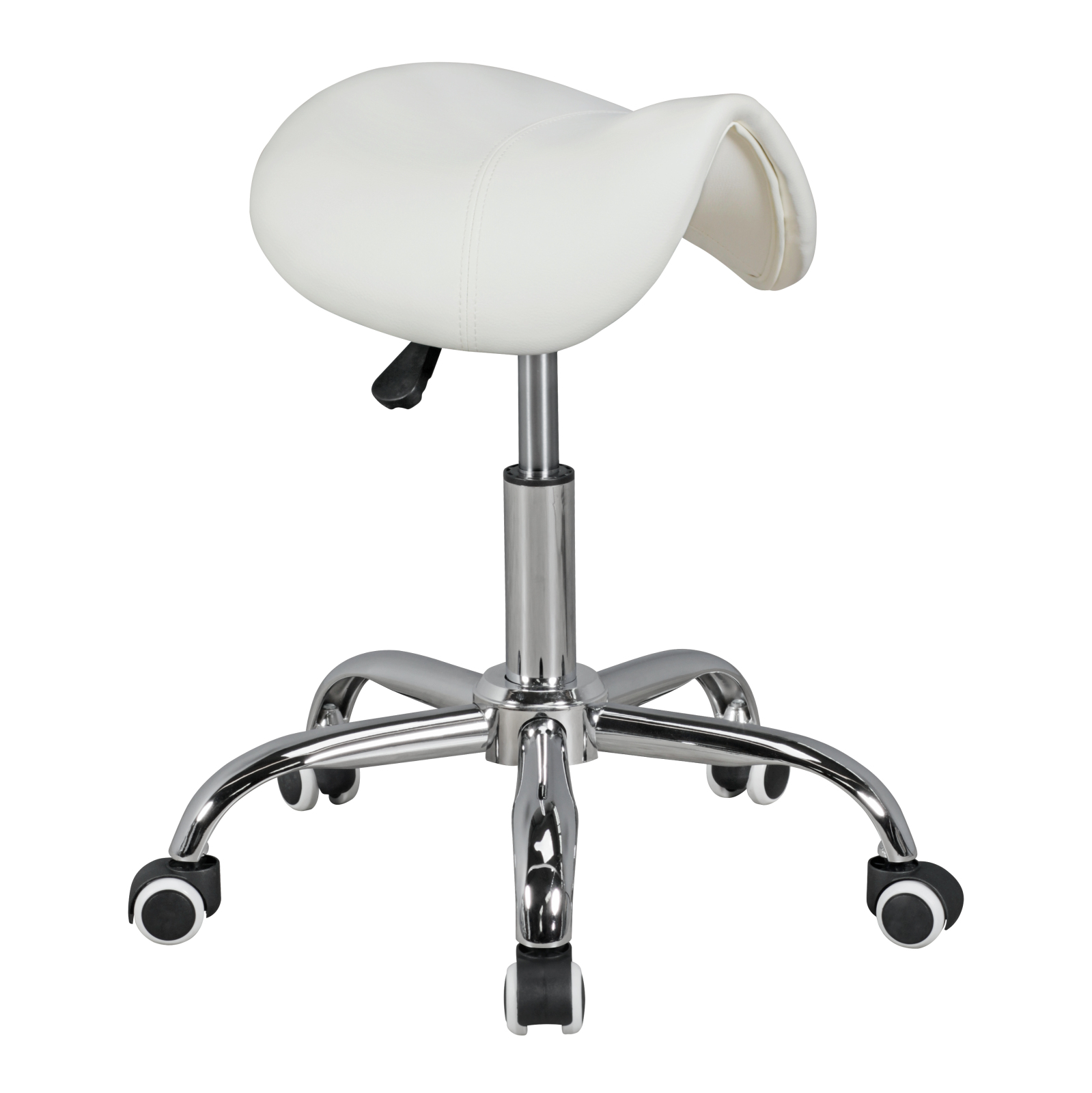 Sattelhocker - weiß - Kunstleder - bis 60 cm hoch