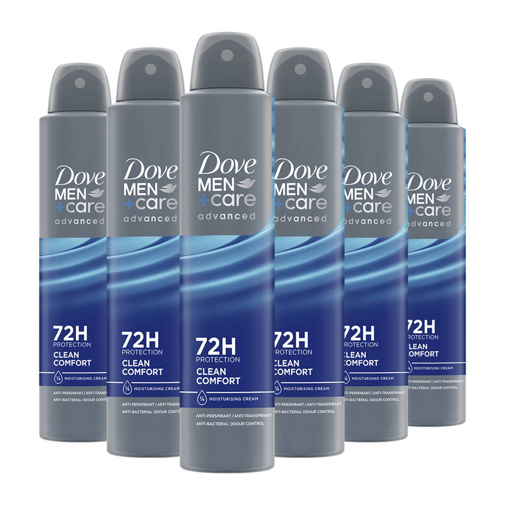 Frisse deodorant, zuinig in gebruik.Clean Comfort anti-transpirant deodorant spray - 6 x 200 ml