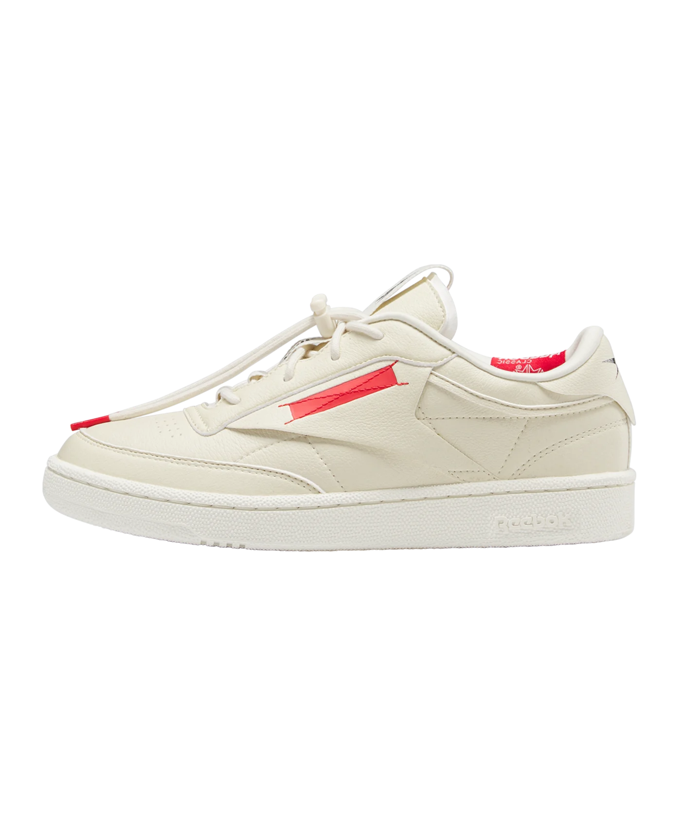 Reebok Club C 85 Vegan Beige Rot Schwarz