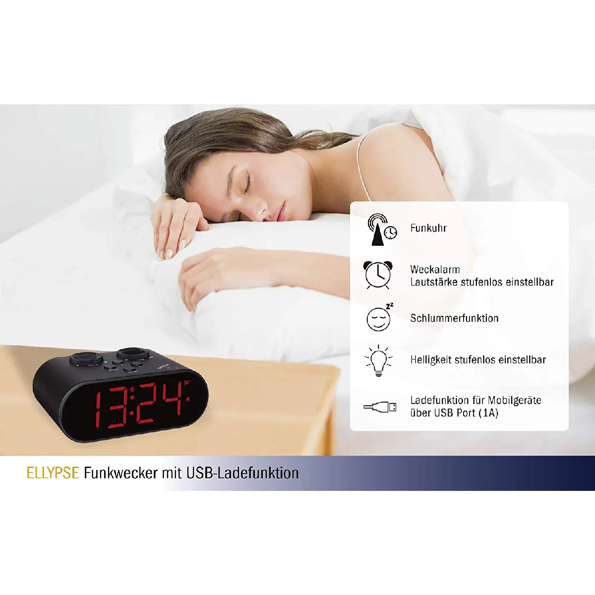 TFA Réveil radiopiloté noir