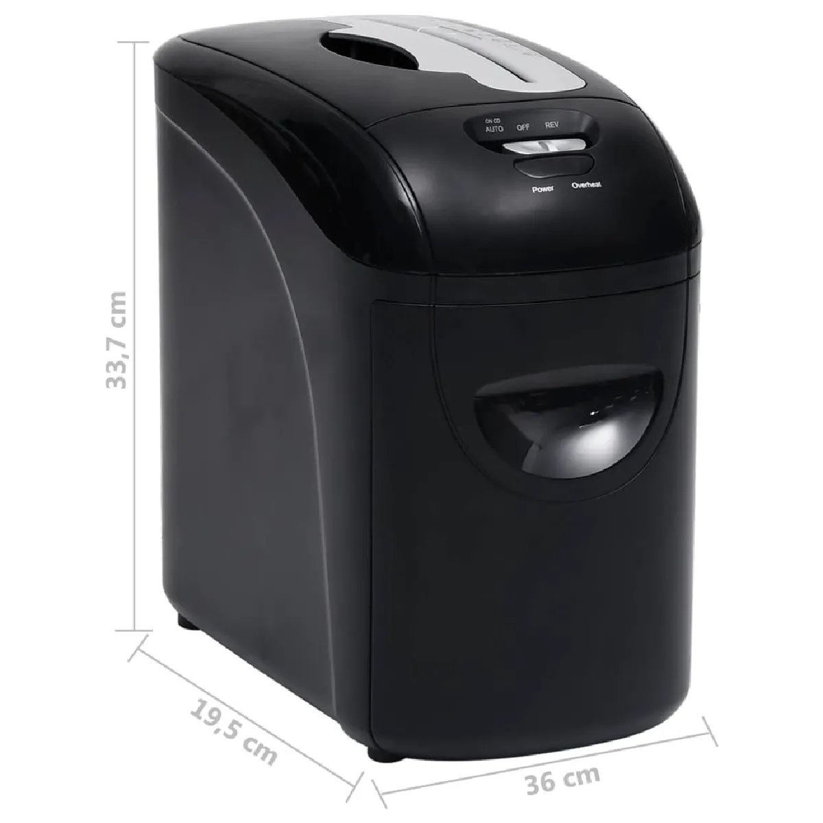 vidaXL Déchiqueteuse Papier 10 Feuilles - Noir