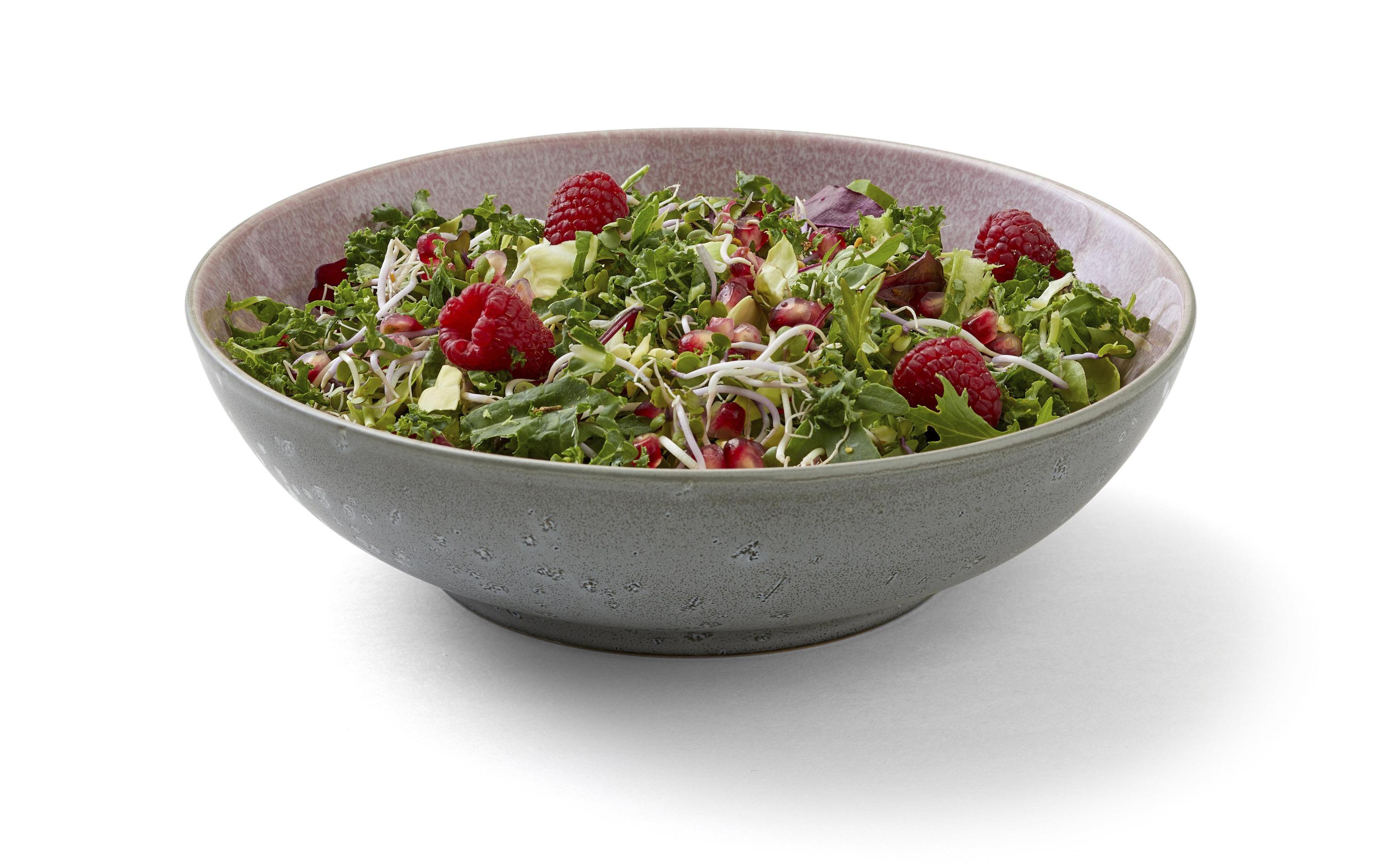 Salatschüssel 24 cm, Grau/HellpinkOfenfeste Salatschüsseln aus Steinzeug