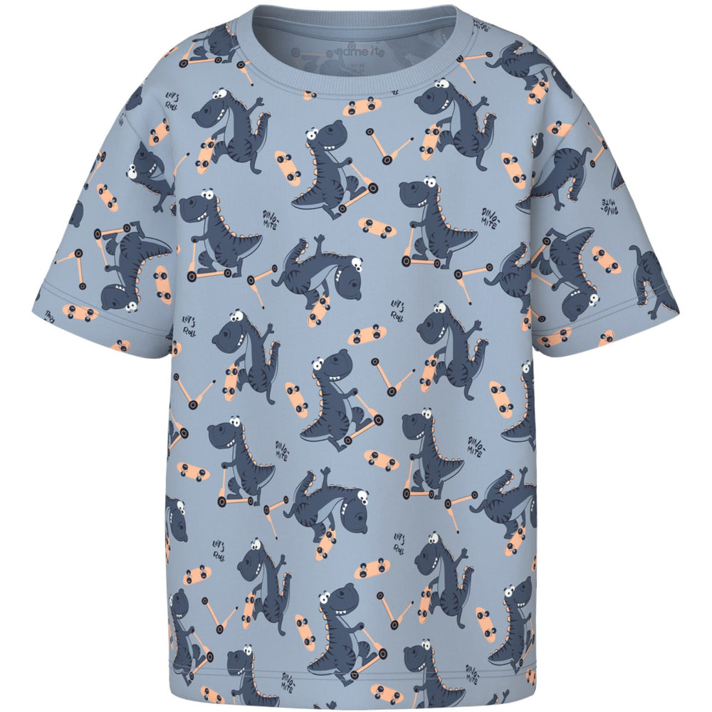 Køb Name It Blue Fog Dino Skater Nmmvalther Ss Nreg Top