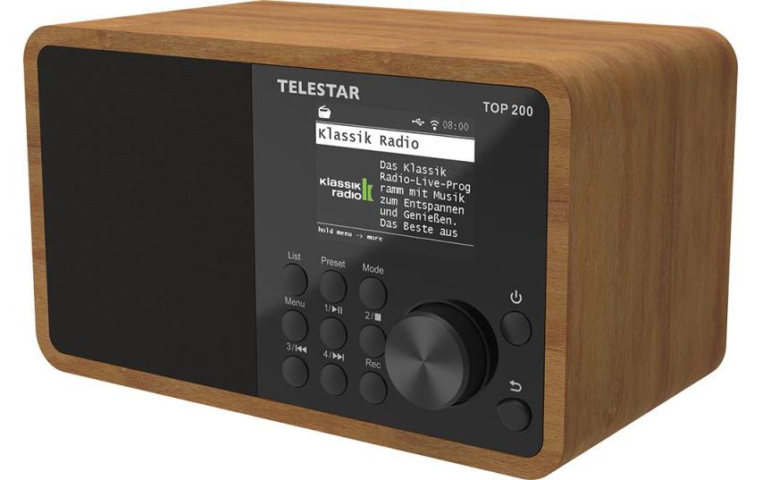 Internet Radio TOP 200 Braun/Holz<br>Mono-Radio mit DAB+/FM und Internetradio