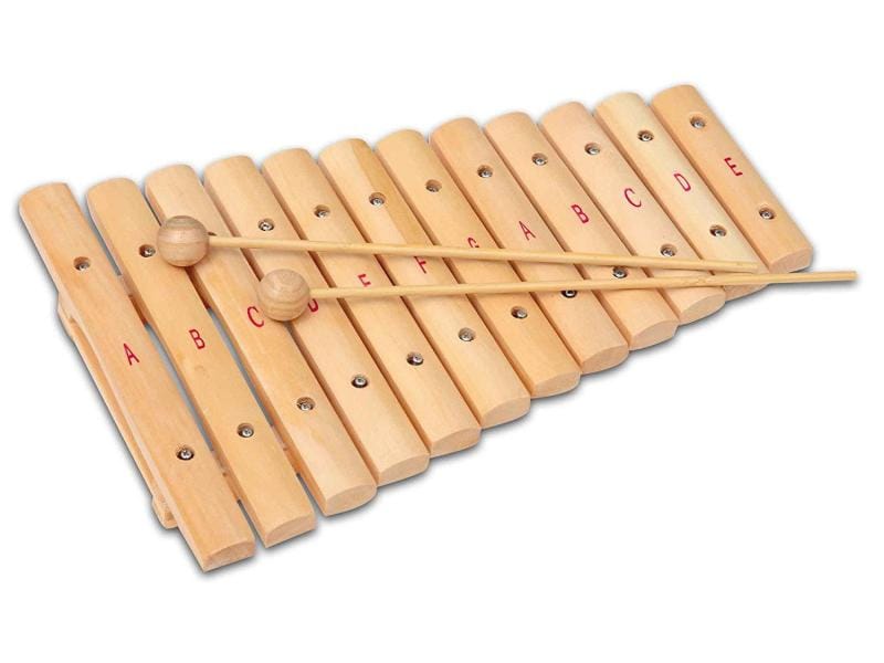 Bontempi Musikinstrument Xylophon mit 12 Holzplättchen Holz-Xylophon