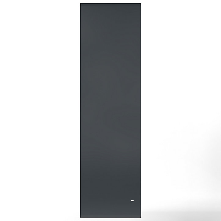 Radiateur connecté électrique à inertie fluide GoodHome Iriya anthracite 1500W vertical.
