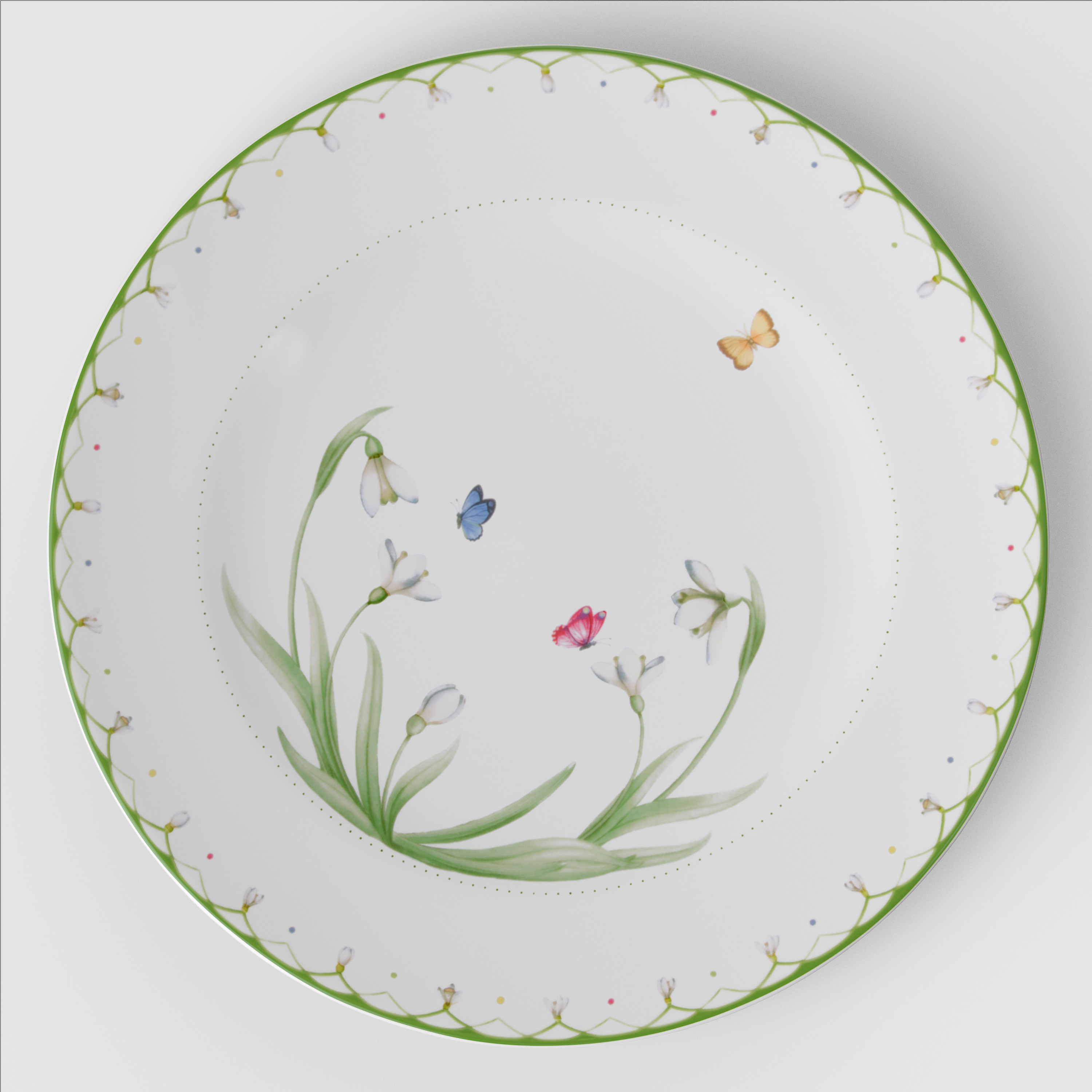 Colourful Spring Charger plate Green, 12.6'', Premium Porcelain