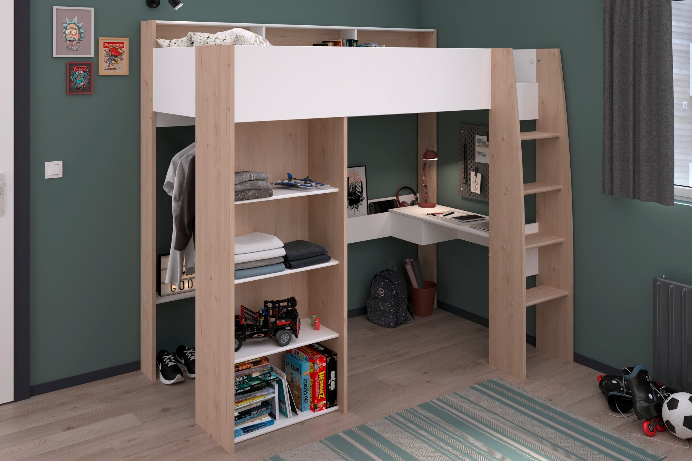 PARISOT Hochbett Shelter 11 Eiche Jackson