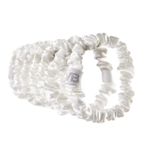 Small Satin Scrunchies White