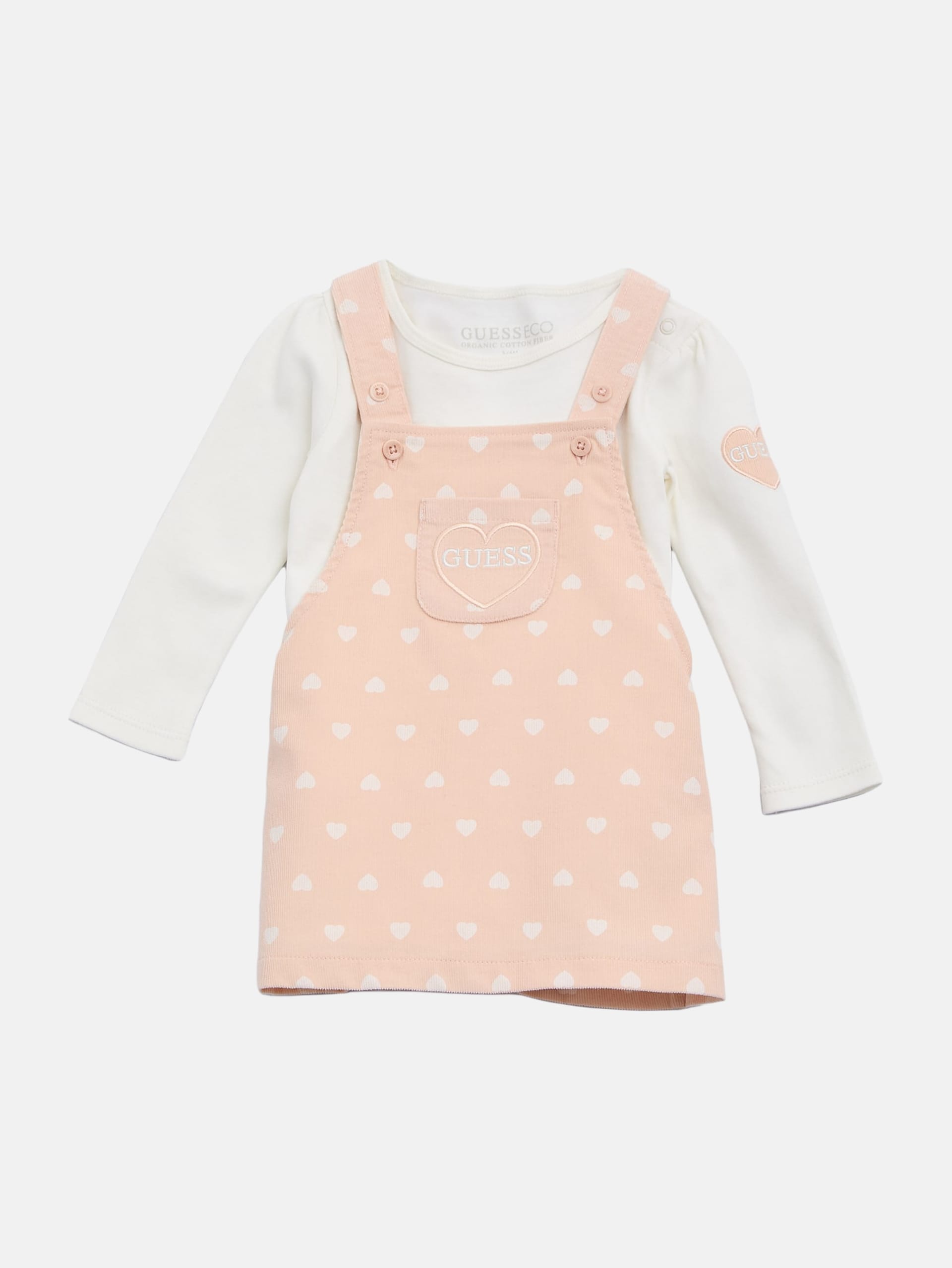 Conjunto Eco Hearts com Body e Saia de Veludo Cotelê (0-24 meses)