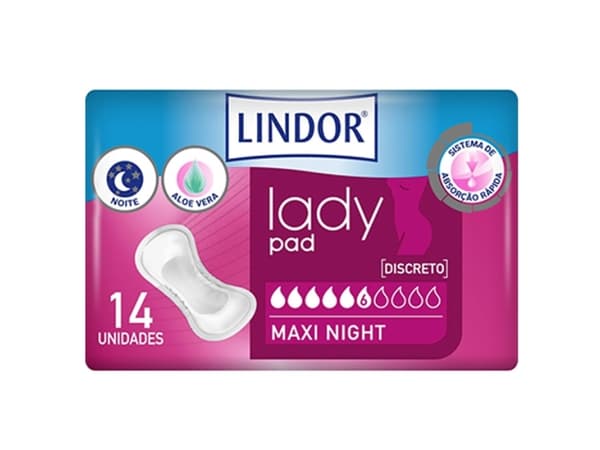 for nattunderlag Lindor Lady Pad Maxi Night 6 dråper