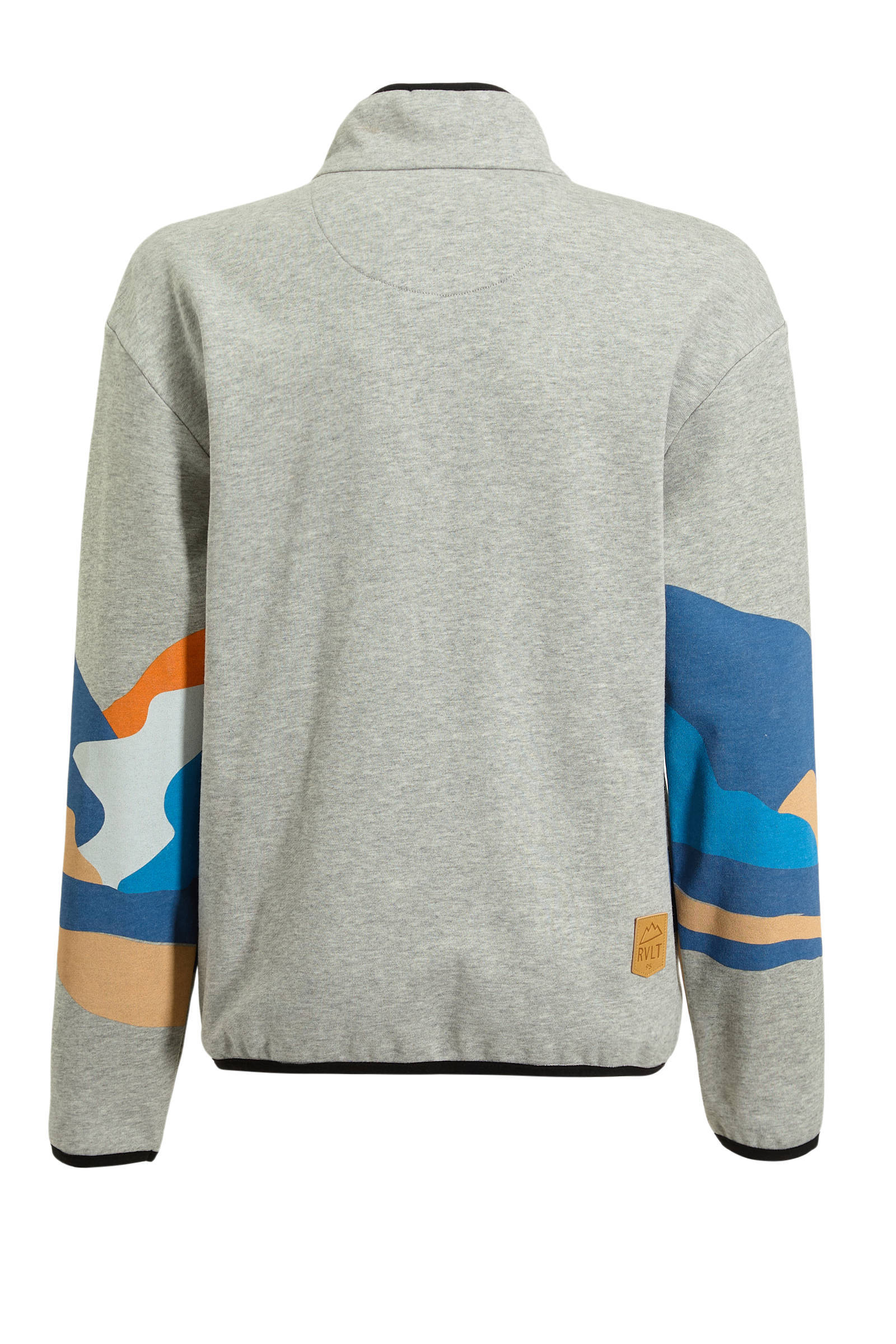 Me & My Monkey sweatvest Ridge met printopdruk grijs melange