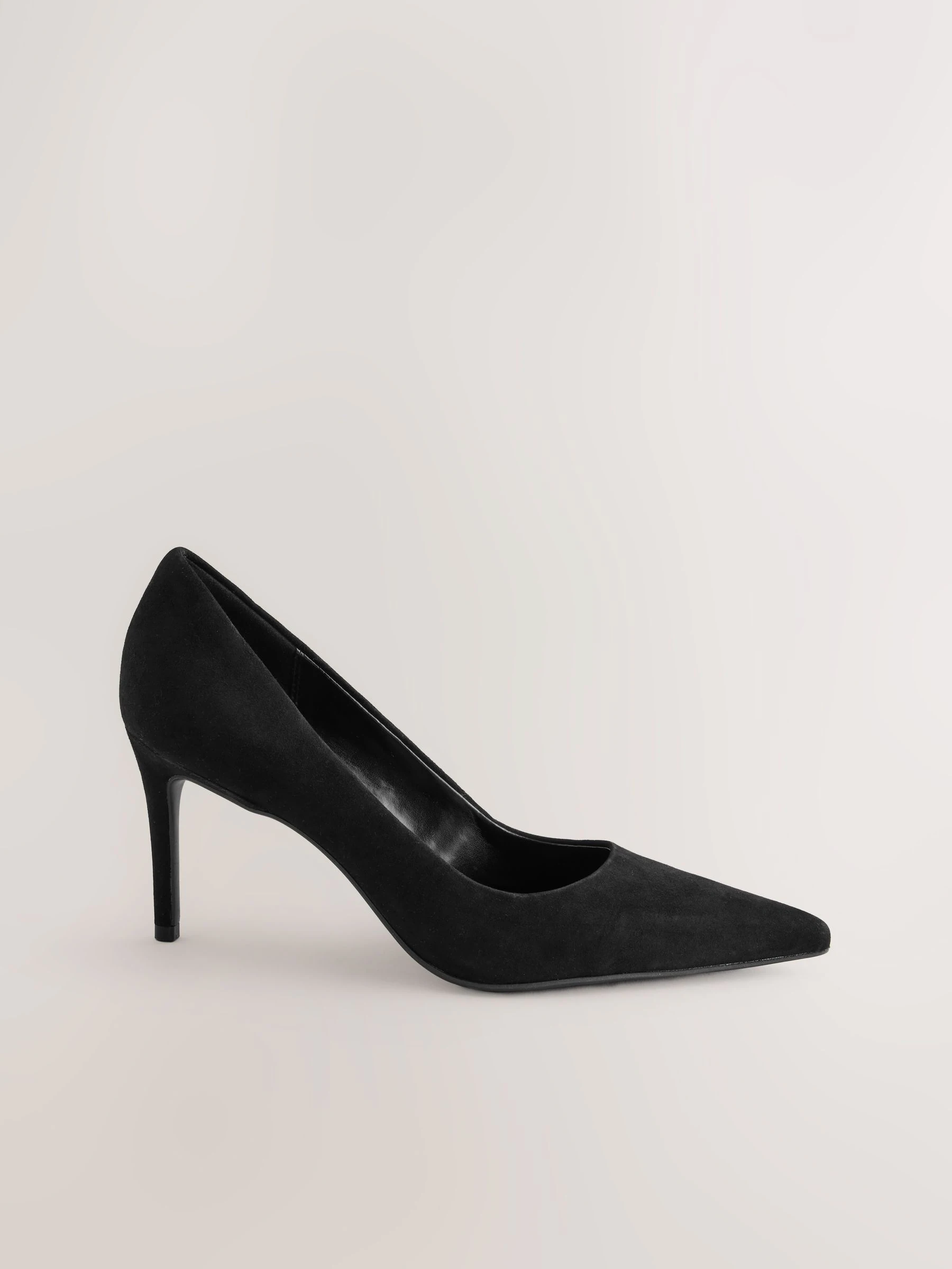 Zwart suède - Leren mid-court pumps