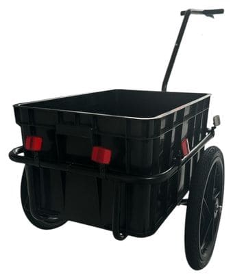 Remorque vélo 70L Bagages Remorque vélo avec caisse Trolley   Réflecteurs - Noir