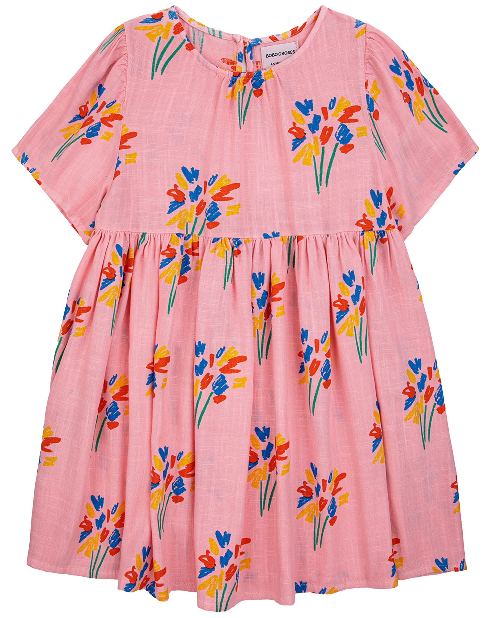 Kurzarm-Kleid FIREWORKS AOP in rosa