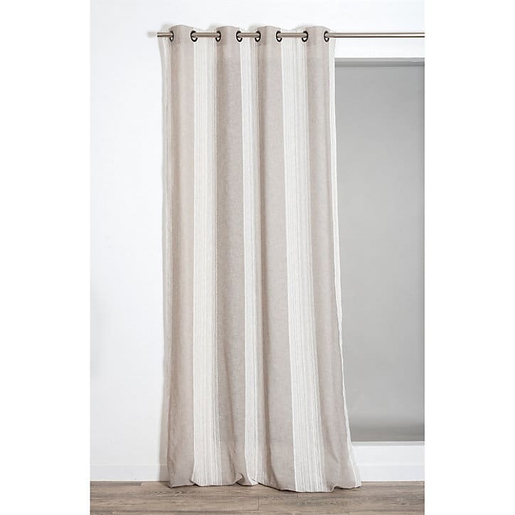 Voilage tamisant à œillet Malo Rocle l.140 x L.260 cm marron taupe