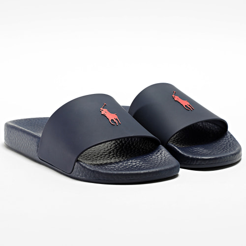 Claquettes Polo Slide Bleu Marine Rouge