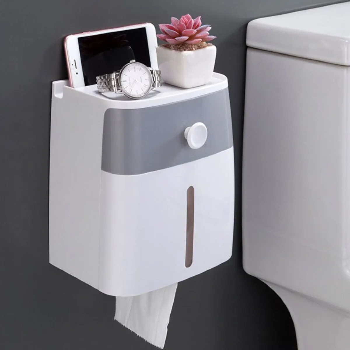 Universal Boîte Rangement - Blanc/Gris