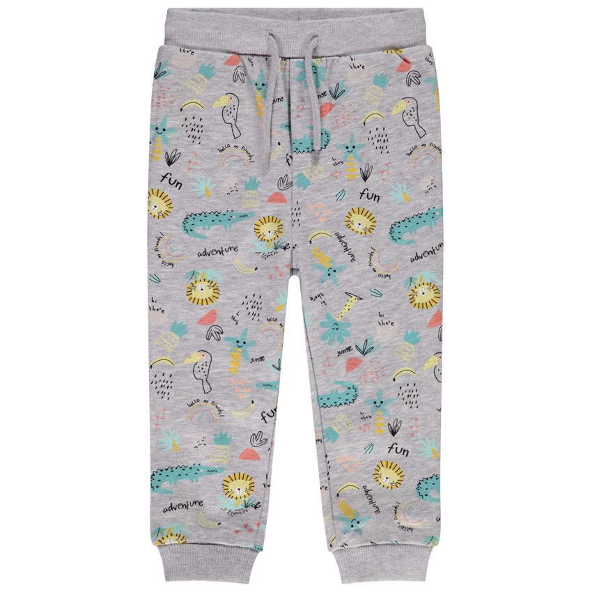 Pantalon de jogging imprimé fantaisie savane pour bébé garçon - Gris clair