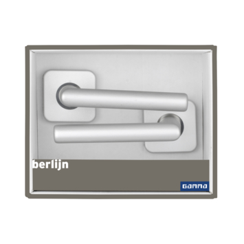 Gamma deurkruk set Berlijn vierkant rozet ANOX aluminium mat