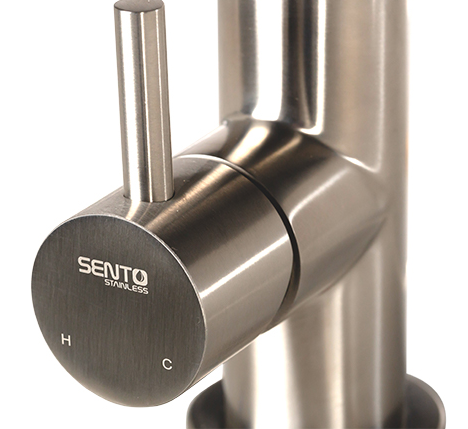 Sento RVS hoge wastafelkraan met gebogen uitloop SW119